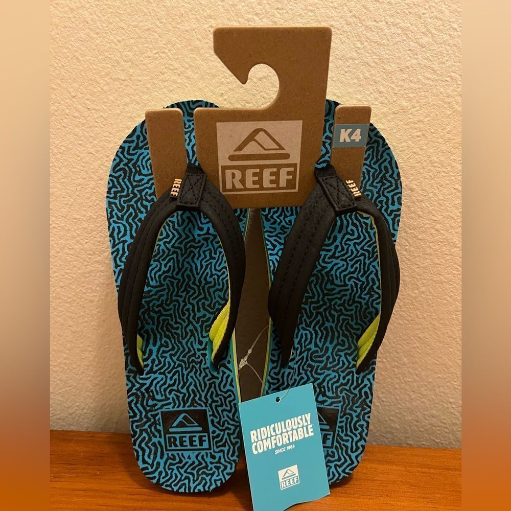 REEF Ahi Kids Flip Flops- Size 4‎